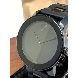 Movado Men's Black Minimalist Museum Dial Watch